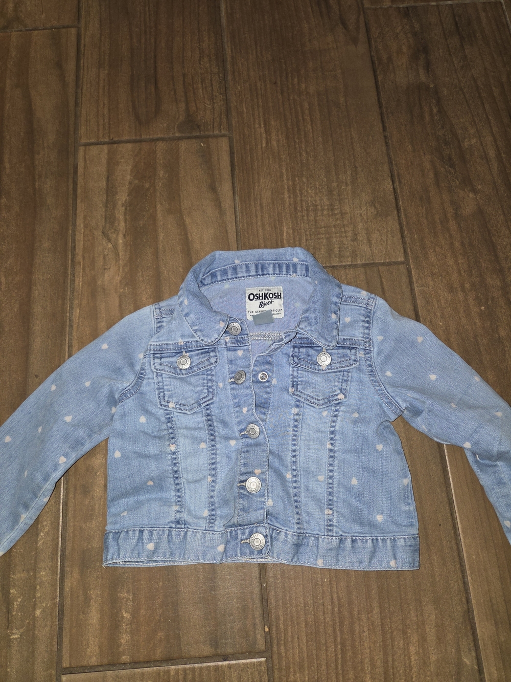 OshKosh B'gosh Light Blue Denim Jacket with White Heart Print